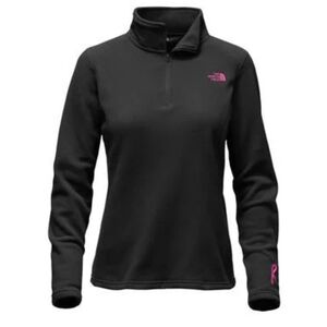 The North Face black fleece with pink  logo, L